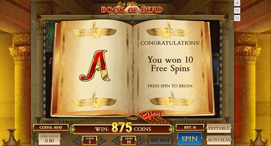 book of dead slot free spins