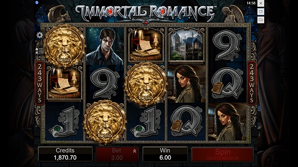 immortal romance slot scatters