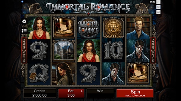 immortal romance slot symbols