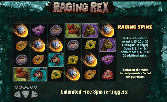 raging rex slot free spins