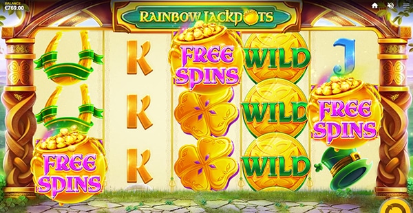 rainbow jackpots slot free spins bonus