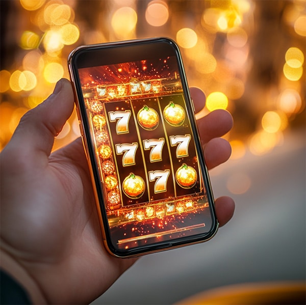 Image of an online casino displayed on a mobile device