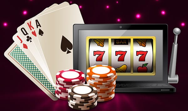 Illustration of Casino Chips, Cards and Slots
