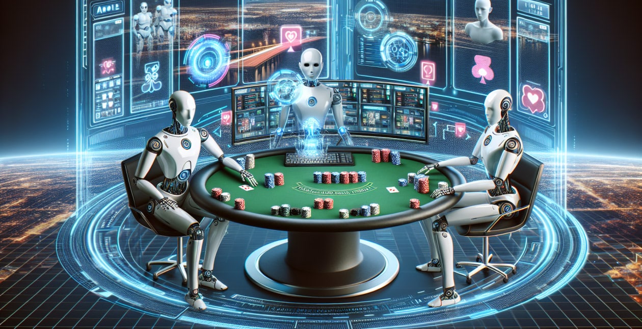AI robots at a casino table game