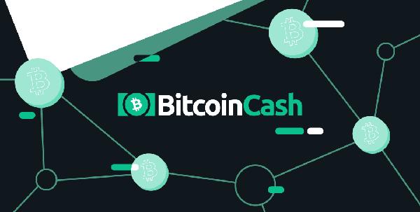 Cryptocurrency coin background with Bitcoin Cash logo