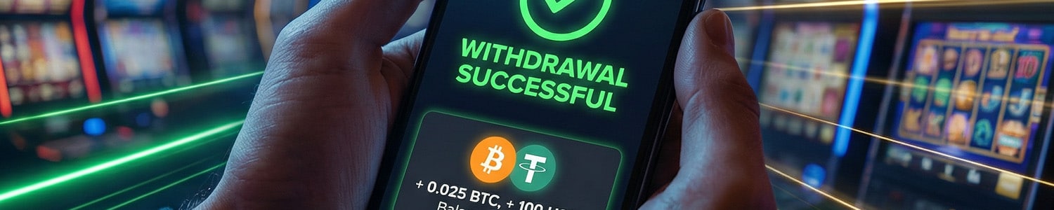 Smartphone showing a fast withdrawal from an online casino