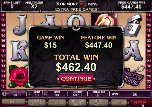 cherry love slot big win